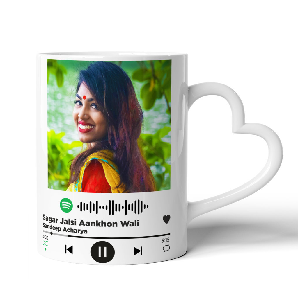 Personalised Mugs | Spotify | Valentine Day or For Someone You Love Gift Mug | Sagar Jaisi Aankhon Wali | 325 Ml. 